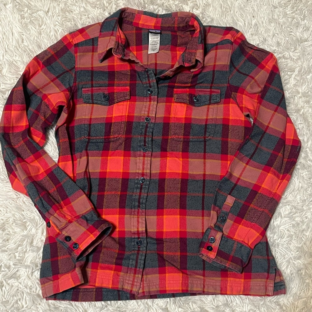 Patagonia Red and Gray Plaid Shirt size women’s 10